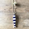 Collana "la Sardina" in ceramica riga blu