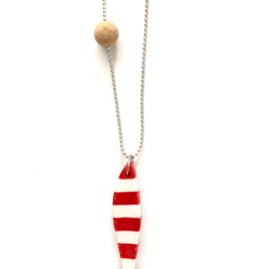 Collana "la Sardina" in ceramica riga rossa
