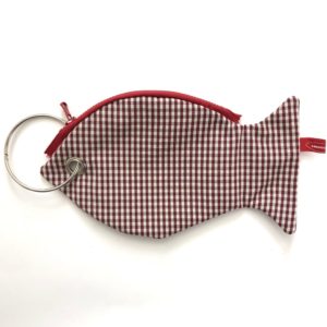 Pesce pochette "the fish ring" vichy rosso
