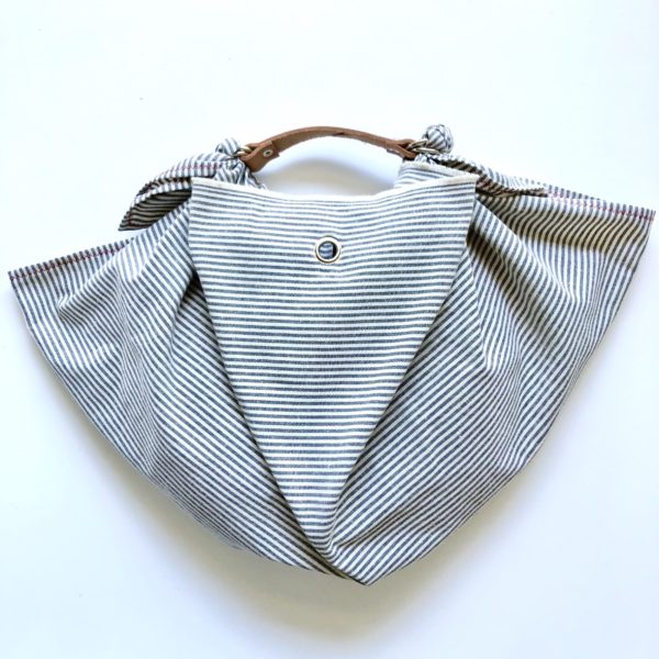 Borsa "Mandillo Bag" riga bianca e blu
