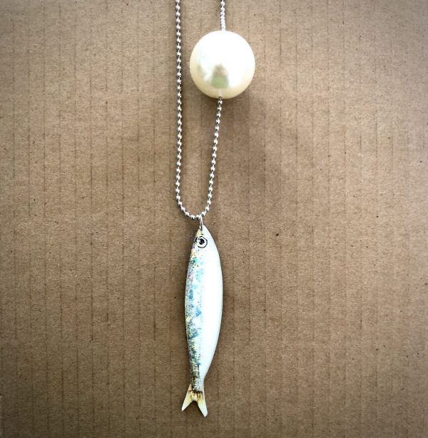 Collana "la Sardina" vera con perla