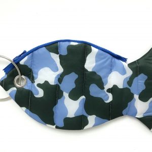 Pesce pochette "the fish ring" camouflage azzurro verde