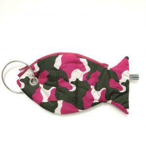 Pesce pochette "the fish ring" camouflage rosa verde bianco