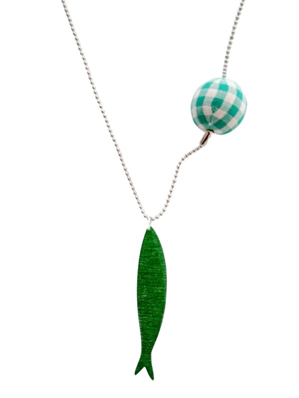 Collana "la Sardina" glitter smeraldo - immagine 2