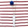 Collana "la Sardina" a  Pois azzurri con galleggiante blu - immagine 4