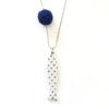 Collana "la Sardina" a  Pois azzurri con galleggiante blu