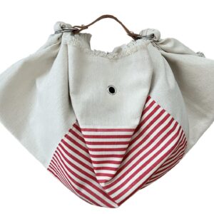 Borsa "Mandillo Bag" panna  con riga Rossa