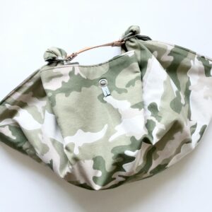 Borsa "Mandillo camouflage e velluto tortora reversibile