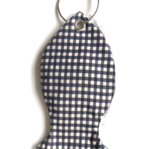 Pesce pochette "the fish ring" vichy blu