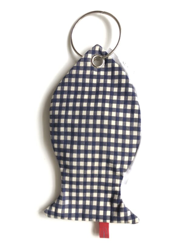 Pesce pochette "the fish ring" vichy blu