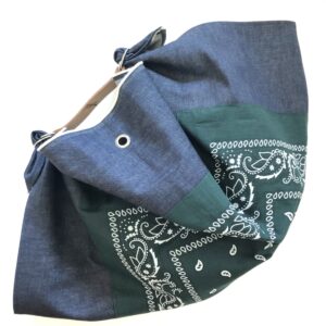 Borsa "Mandillo Bag" Denim  con fantasia Pasley verde