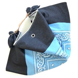 Borsa "Mandillo Bag" Denim  con fantasia Pasley azzurra