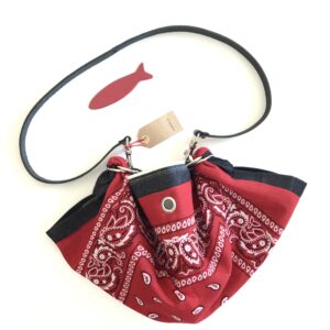 Borsa "Mandillo Bag" mandillo mini Denim  con fantasia Pasley Rossa