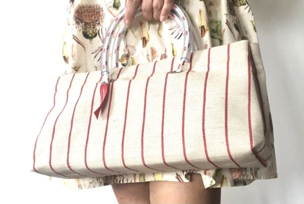 Borsa "palette” canapa riga  Rossa - immagine 2