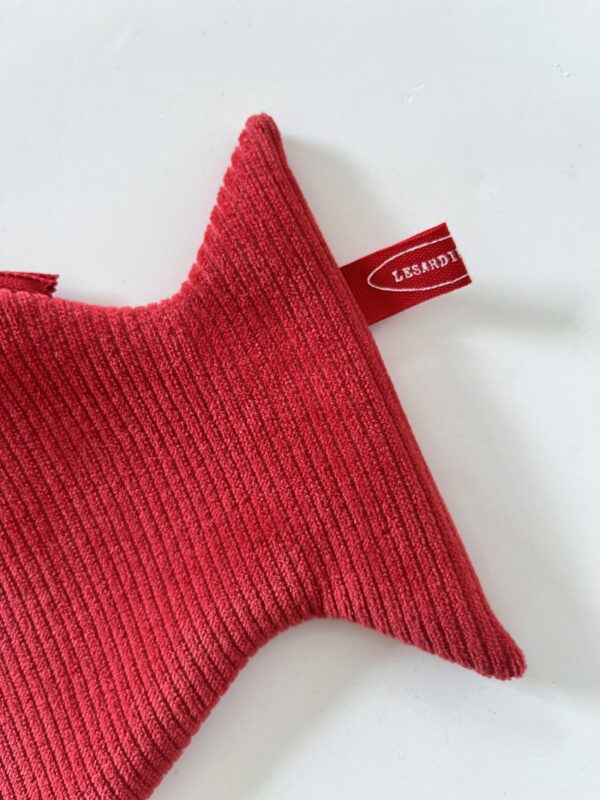 Pesce pochette "the fish ring" velluto a coste rosso - immagine 2