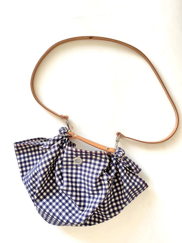 Borsa "Mandillo Bag Vichy” mini blu - immagine 2