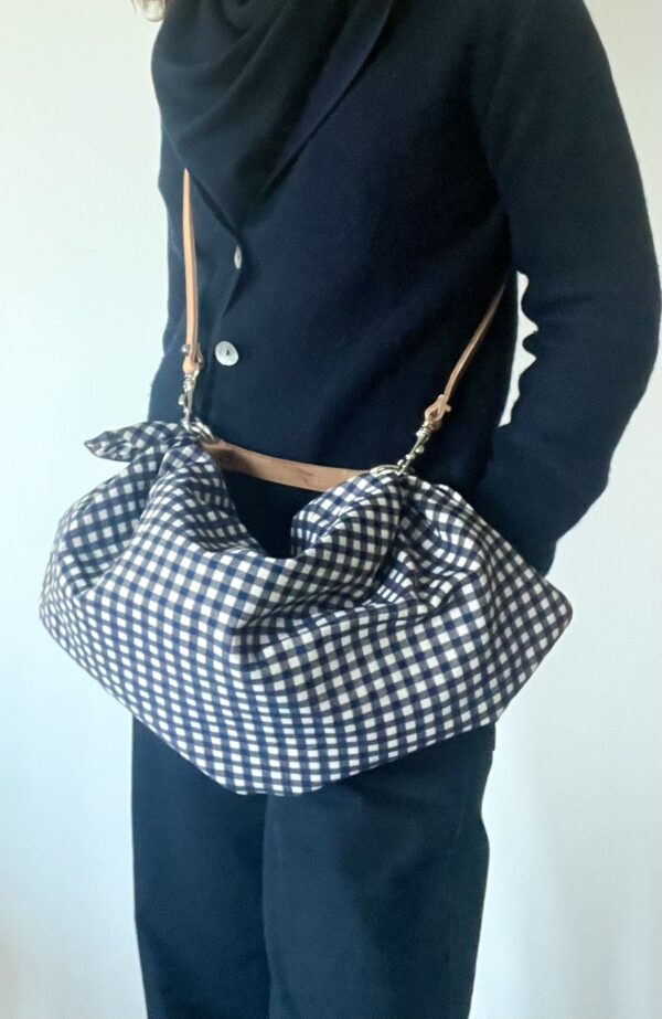 Borsa "Mandillo Bag Vichy” mini blu - immagine 3