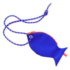 Pesce pochette "the fish STRING" blu con cima rosso/blu