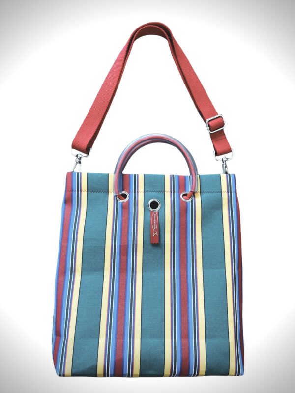 Borsa "Materassino” righe multicolor verde - immagine 2