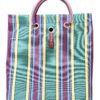 Borsa "Materassino” righe multicolor verde