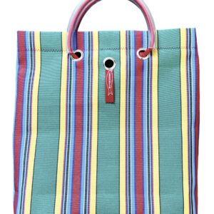 Borsa "Materassino” righe multicolor verde