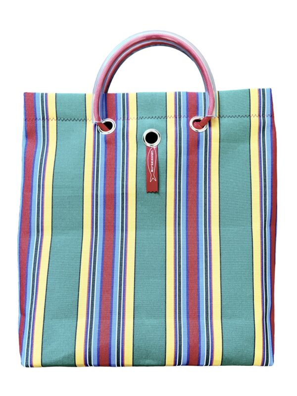 Borsa "Materassino” righe multicolor verde