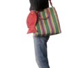 Borsa "Materassino” righe multicolor verde - immagine 3