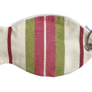 Pesce pochette “the fish ring”righe rosa verde bianco
