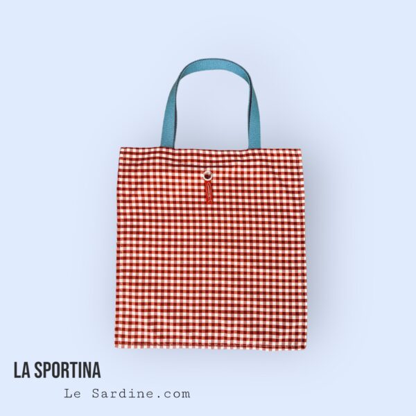 Borsa "La sportina" vichy rosso