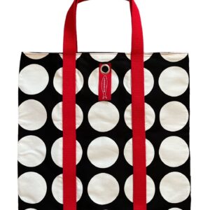 Borsa "La sportina" pois bianchi base nera