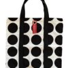 Borsa "La sportina" pois neri base bianca