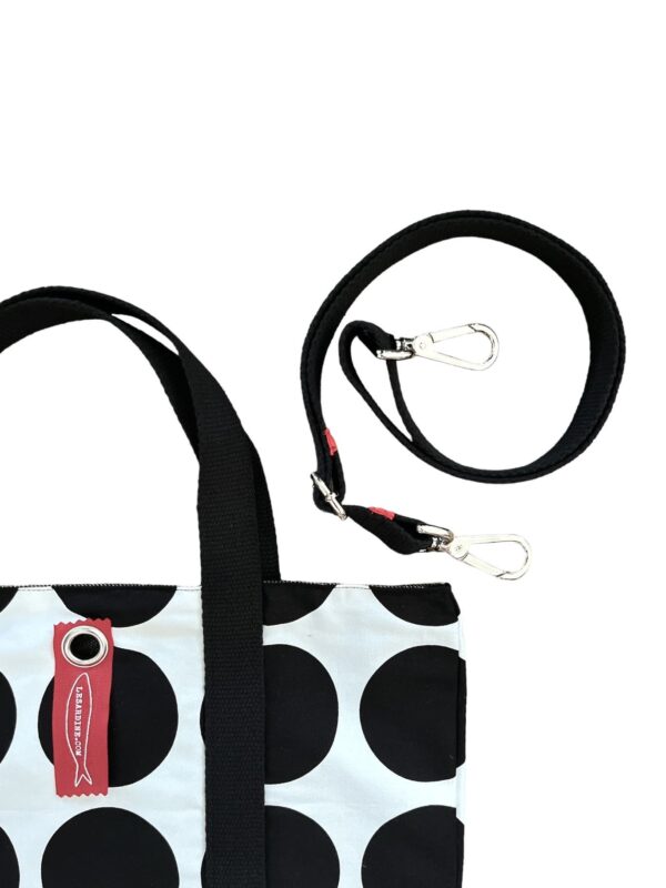 Borsa "La sportina" pois neri base bianca - immagine 2