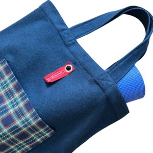 Borsa "La sportina" big size Lana Blu e tartan base verde