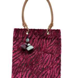 Borsa "La sportina" doppio manico fantasia velluto
