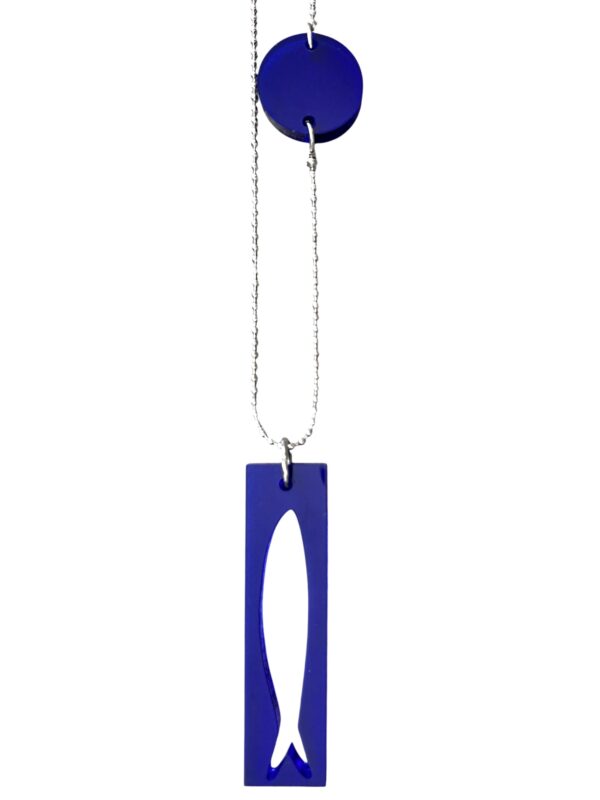 Collana "la Sardina" blu  in plexiglass