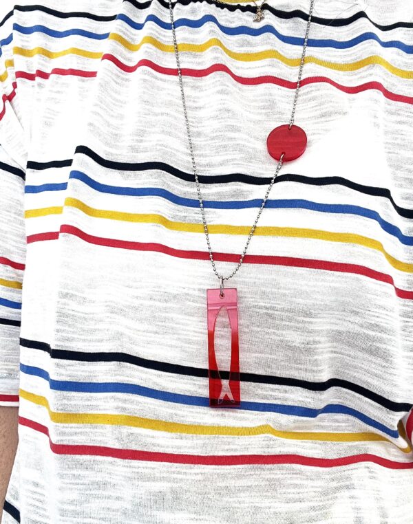 Collana "la Sardina" rossa in plexiglas