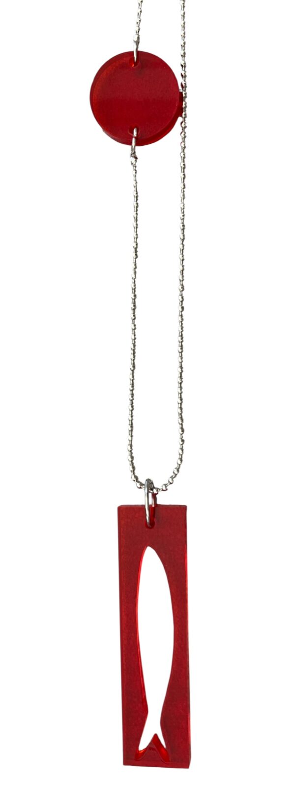 Collana "la Sardina" rossa in plexiglas - immagine 2