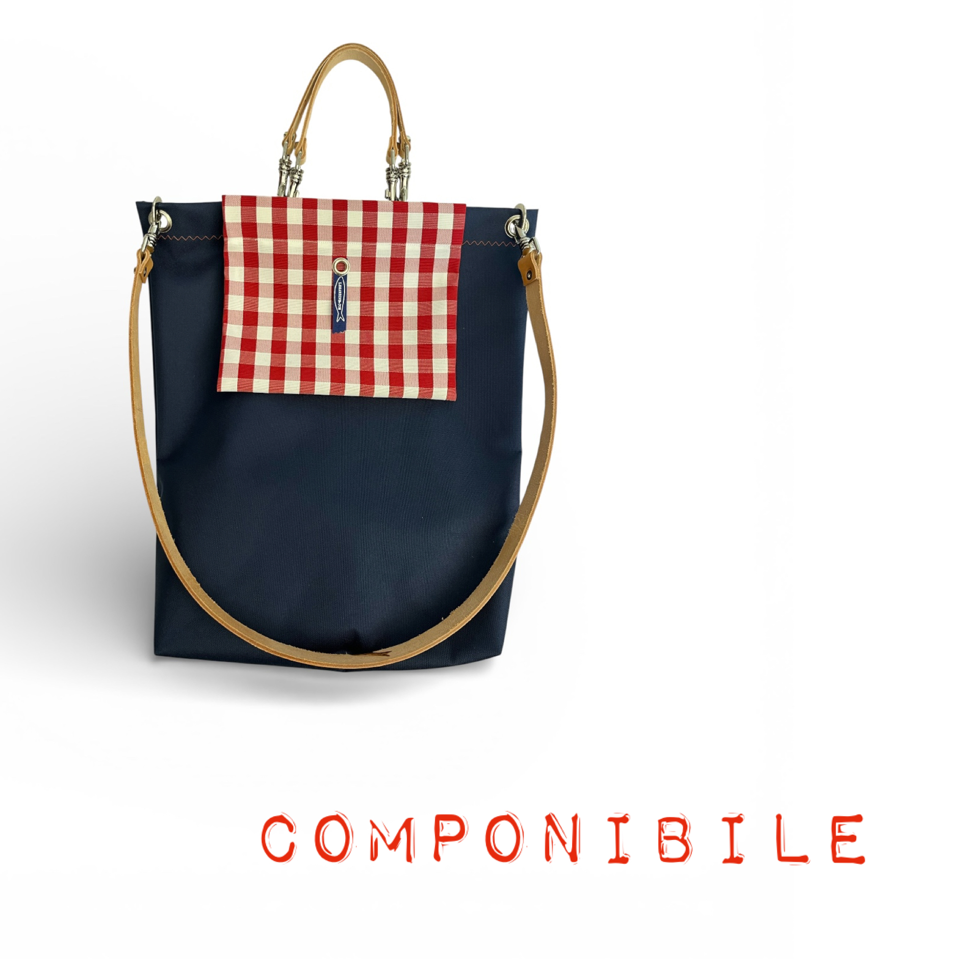 Borsa "La BUSTINA" quadretti Rossi - immagine 3